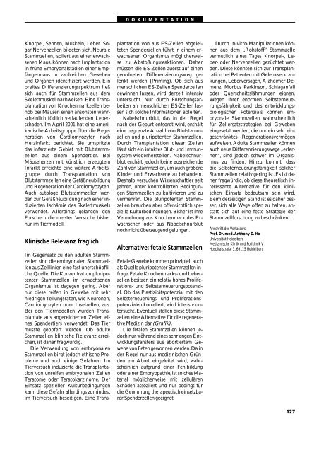 Dokumentation PID, PND, Forschung an Embryonen - 3., erweiterte ...