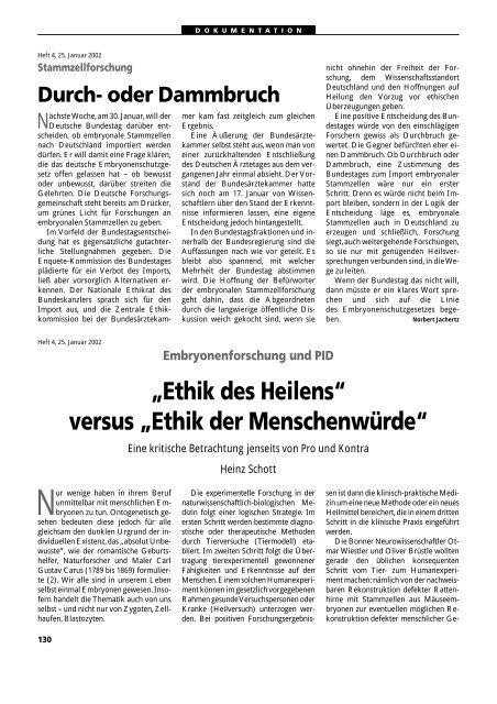 Dokumentation PID, PND, Forschung an Embryonen - 3., erweiterte ...