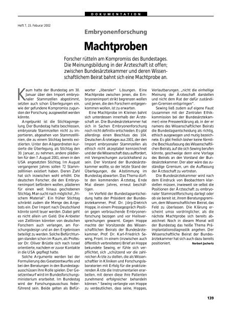 Dokumentation PID, PND, Forschung an Embryonen - 3., erweiterte ...