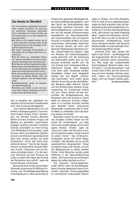 Dokumentation PID, PND, Forschung an Embryonen - 3., erweiterte ...