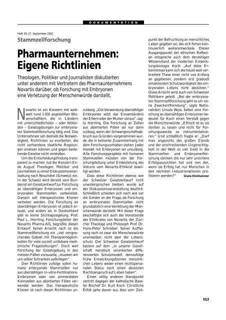 Dokumentation PID, PND, Forschung an Embryonen - 3., erweiterte ...