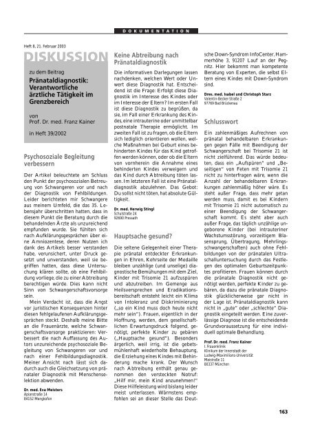 Dokumentation PID, PND, Forschung an Embryonen - 3., erweiterte ...