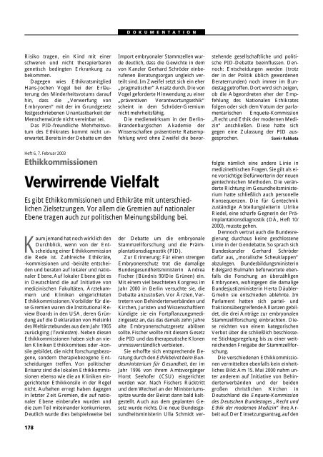 Dokumentation PID, PND, Forschung an Embryonen - 3., erweiterte ...