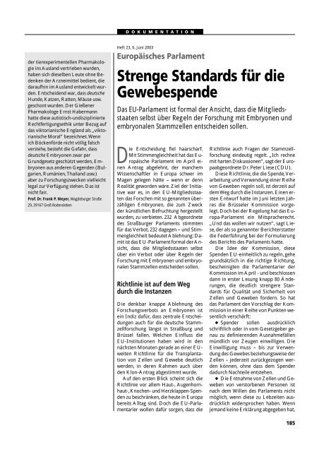 Dokumentation PID, PND, Forschung an Embryonen - 3., erweiterte ...