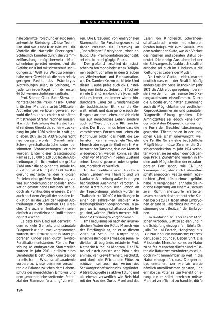 Dokumentation PID, PND, Forschung an Embryonen - 3., erweiterte ...