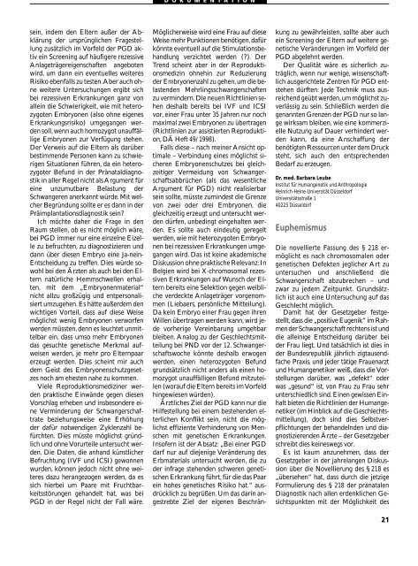 Dokumentation PID, PND, Forschung an Embryonen - 3., erweiterte ...