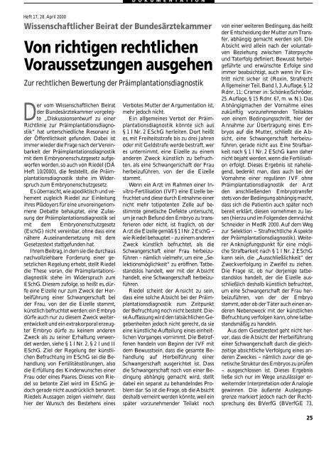 Dokumentation PID, PND, Forschung an Embryonen - 3., erweiterte ...