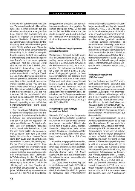 Dokumentation PID, PND, Forschung an Embryonen - 3., erweiterte ...