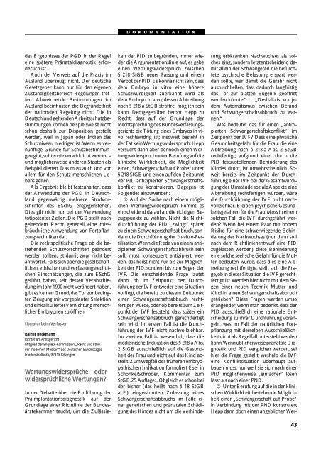 Dokumentation PID, PND, Forschung an Embryonen - 3., erweiterte ...