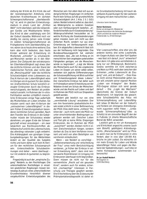 Dokumentation PID, PND, Forschung an Embryonen - 3., erweiterte ...