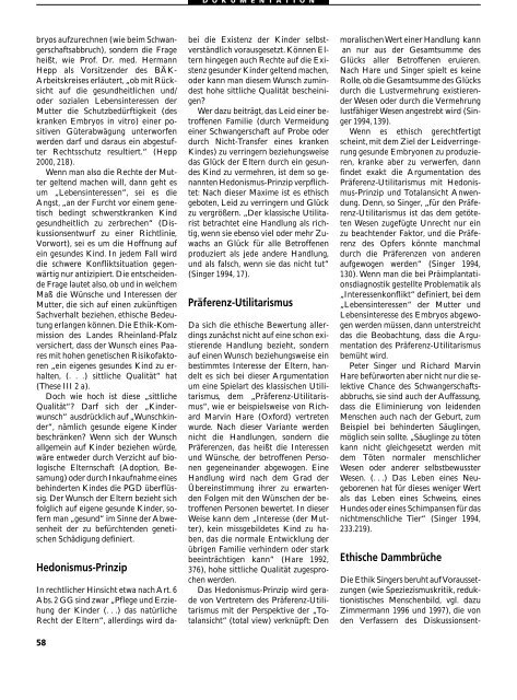 Dokumentation PID, PND, Forschung an Embryonen - 3., erweiterte ...