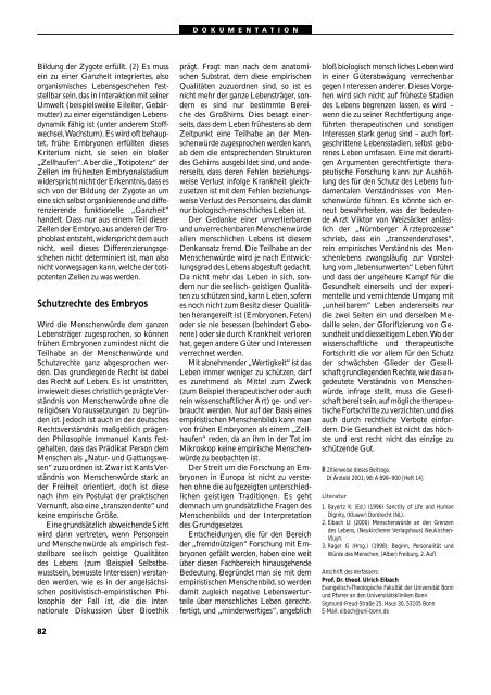 Dokumentation PID, PND, Forschung an Embryonen - 3., erweiterte ...