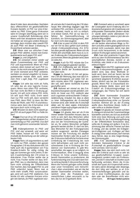 Dokumentation PID, PND, Forschung an Embryonen - 3., erweiterte ...