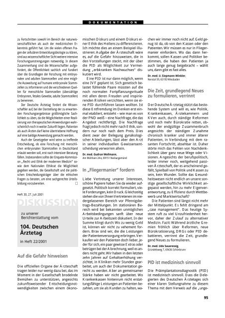 Dokumentation PID, PND, Forschung an Embryonen - 3., erweiterte ...