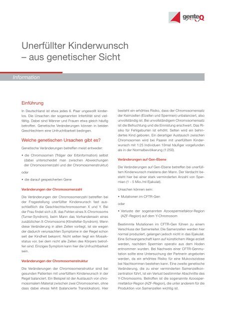 Unerfullter Kinderwunsch Aus Genetischer Sicht Endokrinologikum