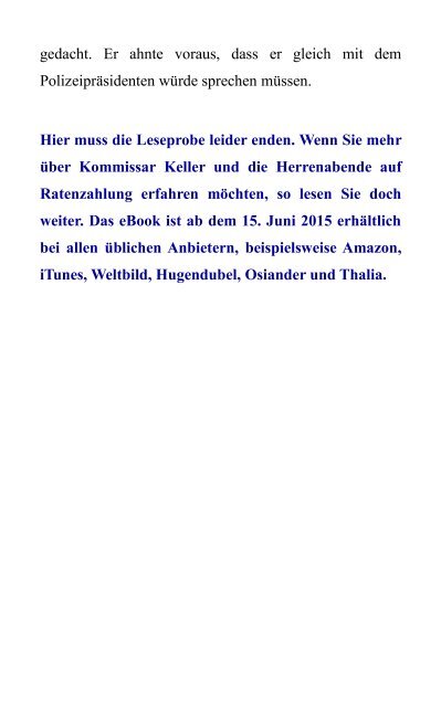 Maxi-Leseprobe "Herrenabende auf Ratenzahlung"