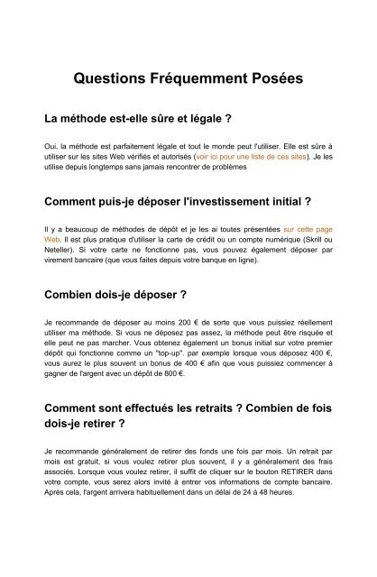 Gagner de l'argent