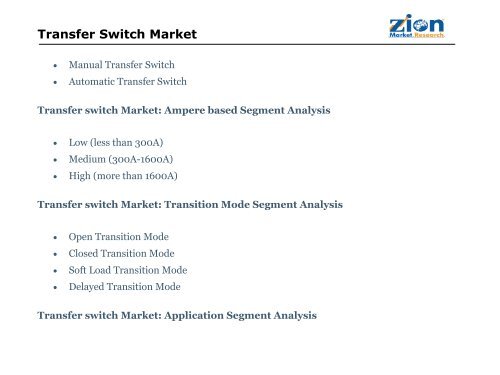 Transfer Switch Market