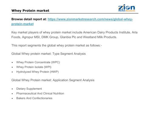 Whey Protein market