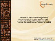 Peripheral Transluminal Angioplasty Peripheral Drug Eluting Balloons DEB - Medical Devices Pipeline Assessment 2016