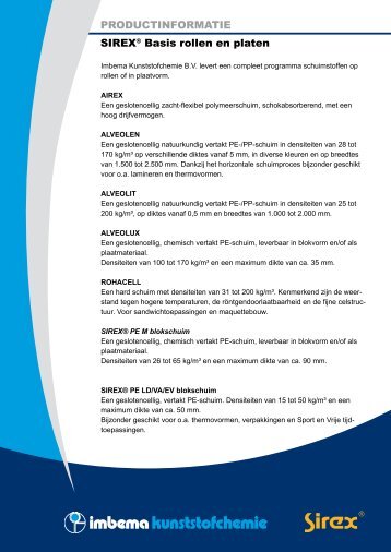 Productinformatie - Imbema Kunststofchemie