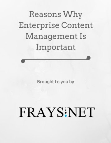 Reasons Why Enterprise Content Management Is Important