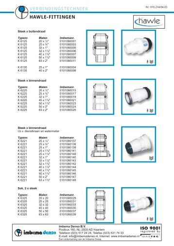 verbindingstechniek hawle-fittingen - Imbema Groep