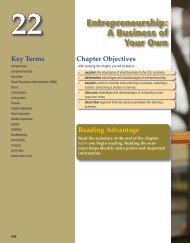 Chapter 22 ~ Entrepreneurship A Business of Your Own