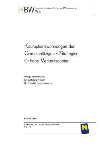 Kaufoptionswohnungen der Gemeinnützigen - Institut für Immobilien ...