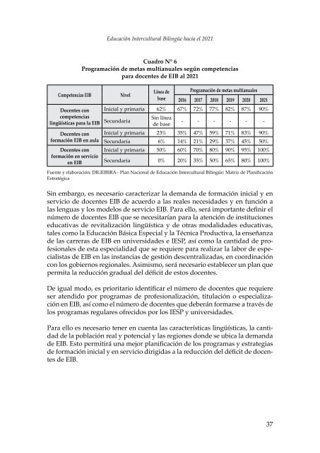 EDUCACIÓN INTERCULTURAL BILINGÜE HACIA EL 2021