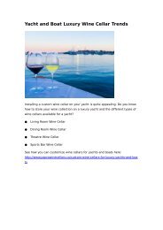 Yacht and Boat Luxury Wine Cellar Trends