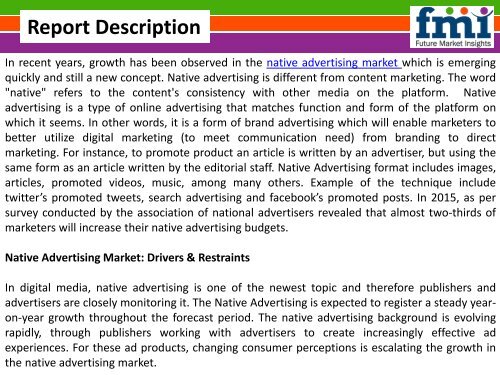 Native Advertising Market Segments and Key Trends 2015-2025