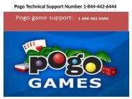 Pogo Phone Support Number 1-844-442-6444