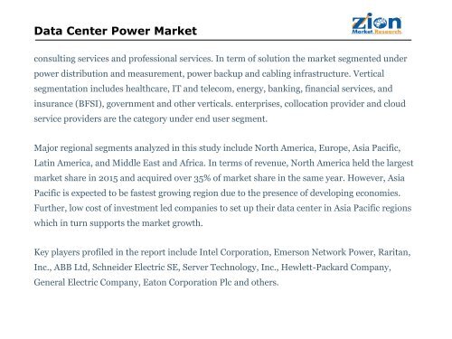 Data Center Power Market