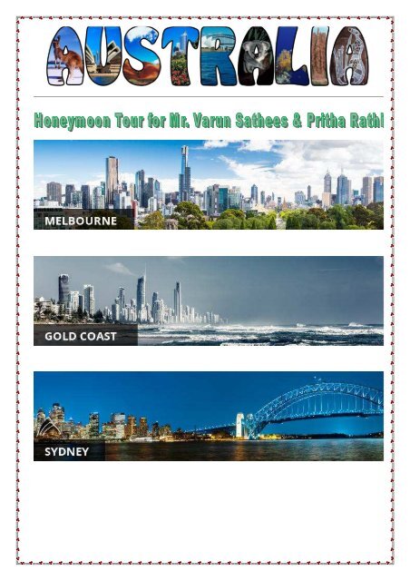 AUSTRALIA TRAVEL PLAN - PRINT