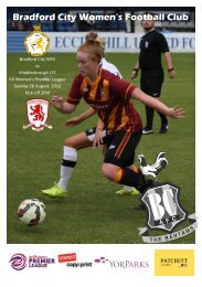 Bradford City WFC vs Middlesbrough LFC Programme