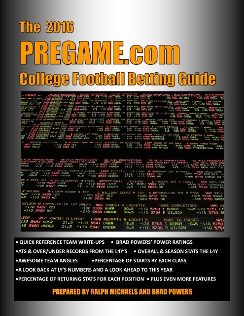 2016 Pregame.com College Football Betting Guide