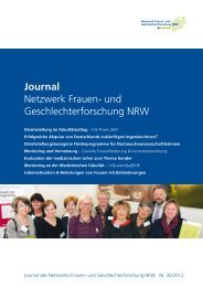 Journal Netzwerk Frauen- und Geschlechterforschung NRW