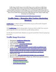 Traffic Snap Reviews and Bonuses-- Traffic Snap