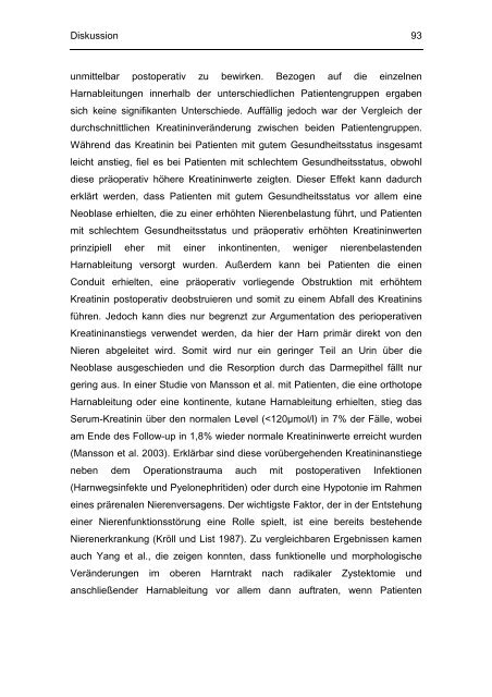 Evaluation perioperativer Parameter sowie der Lebensqualität nach ...