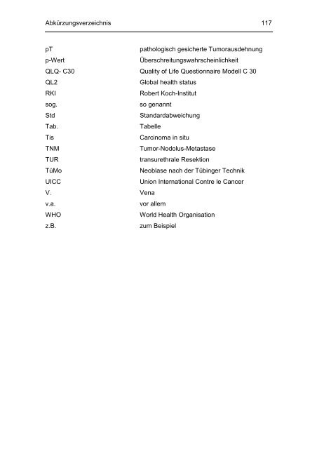 Evaluation perioperativer Parameter sowie der Lebensqualität nach ...