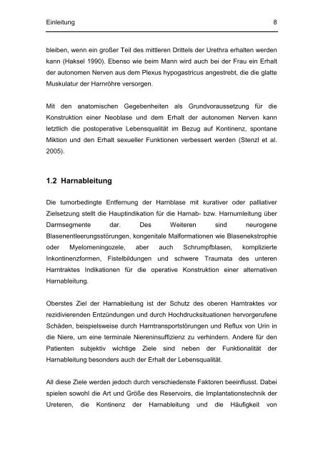 Evaluation perioperativer Parameter sowie der Lebensqualität nach ...