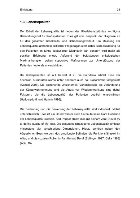 Evaluation perioperativer Parameter sowie der Lebensqualität nach ...