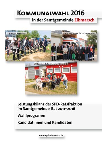 Wahlbroschüre Samtgemeinde Elbmarsch 2016