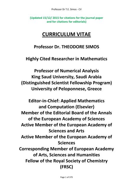 CURRICULUM VITAE