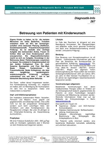 Betreuung von Patienten mit Kinderwunsch - Medizinisches Labor ...