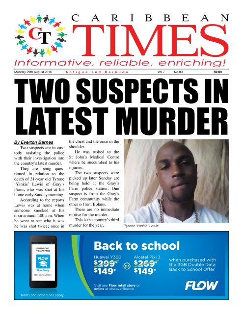 Caribbean Times 80th Issue - Monday 29th August 2016