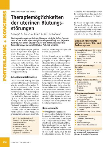 Therapiemöglichkeiten der uterinen Blutungs- störungen - Frauenarzt