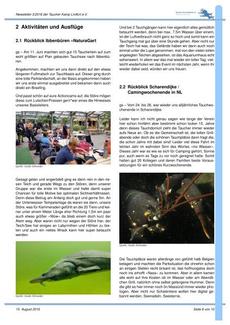 Newsletter 03/2016 taucher Kamp-Lintfort e.V.