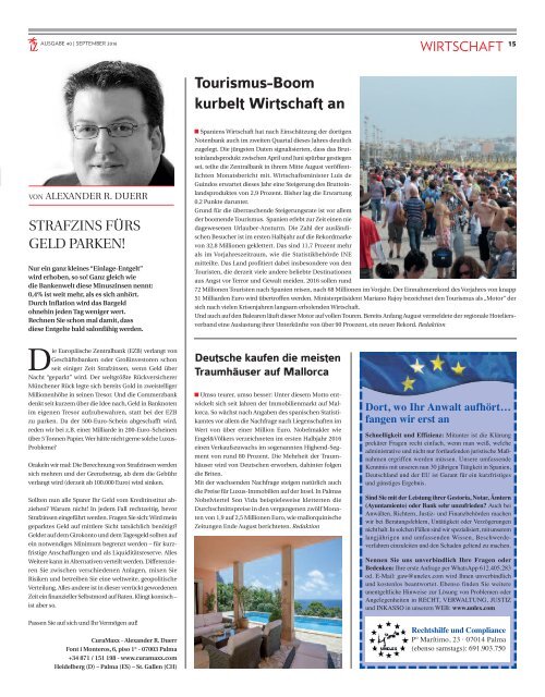 Die Inselzeitung Mallorca September 2016